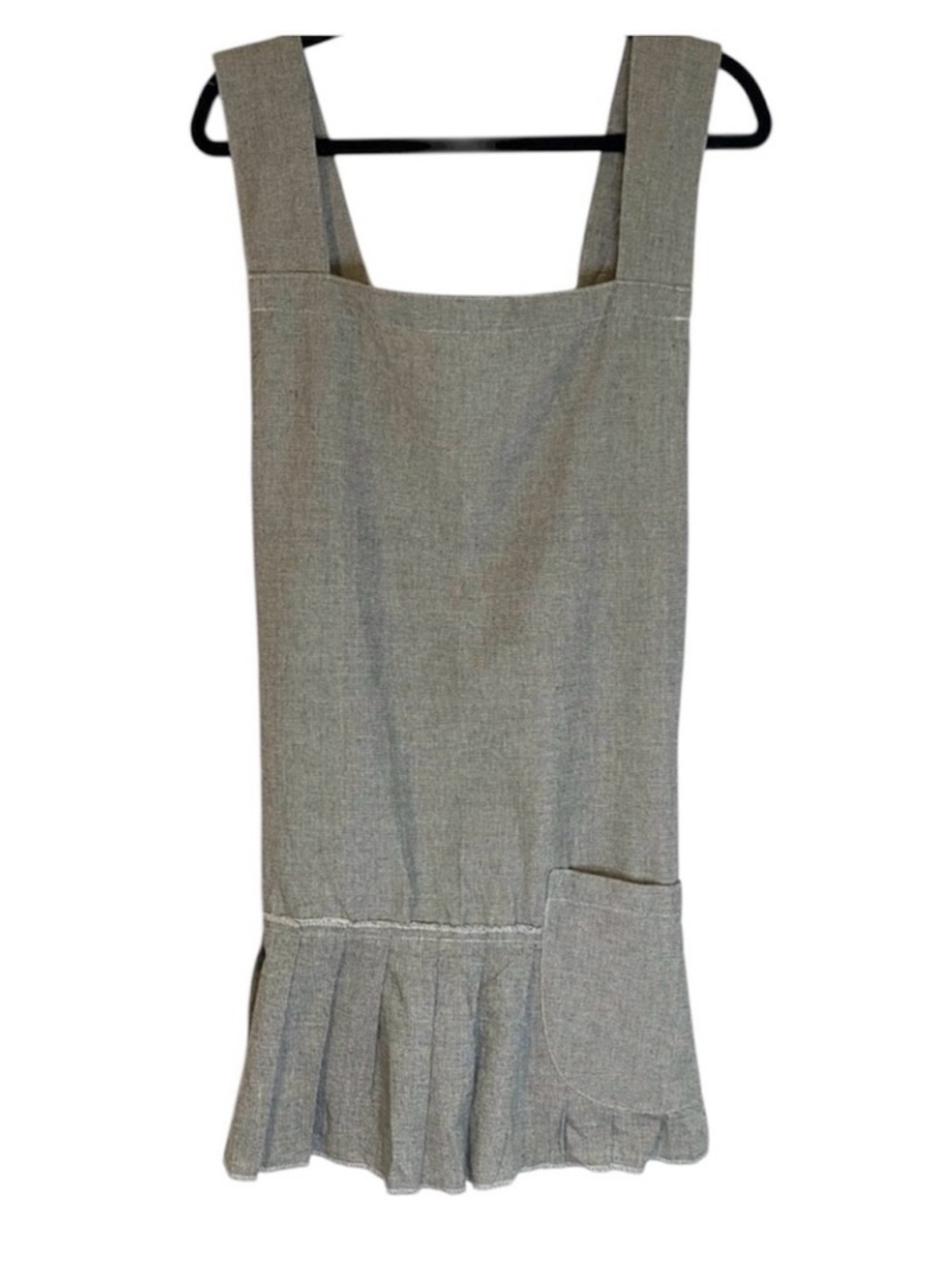 Raine & Humble Pinafore Apron Cross Back Straps Grey Pocket Farm